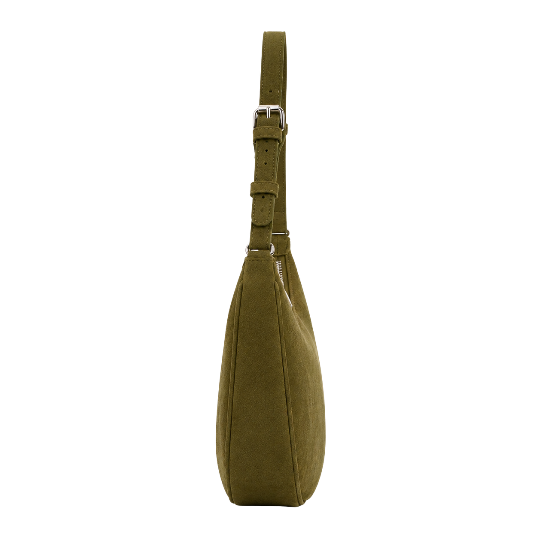 Emporio Medium Suede Crescent Shoulder Handbag