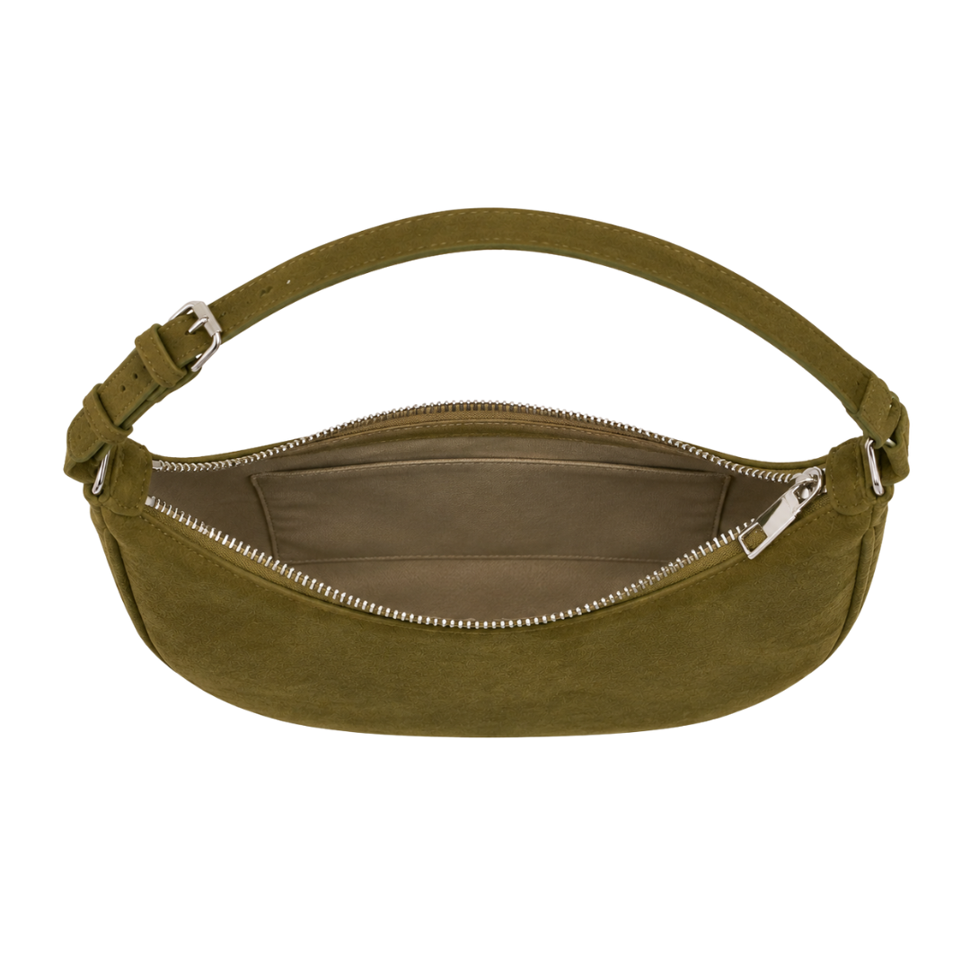 Emporio Medium Suede Crescent Shoulder Handbag